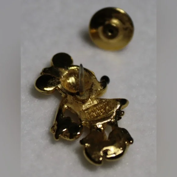 Napier Disney Pin Set Mickey Minnie Mouse Gold Tone Lapel Signed Vintage - Picture 6 of 9